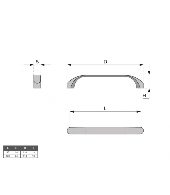 Uchwyt meblowy UM-029 L-096 P2 czarny mat (FORNAX)