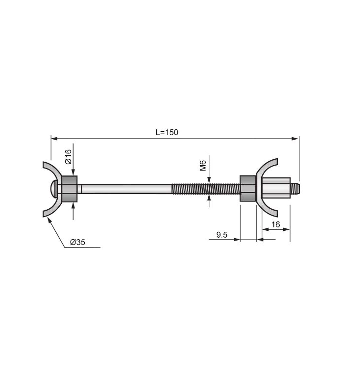 Złącze do blatów L-150mm