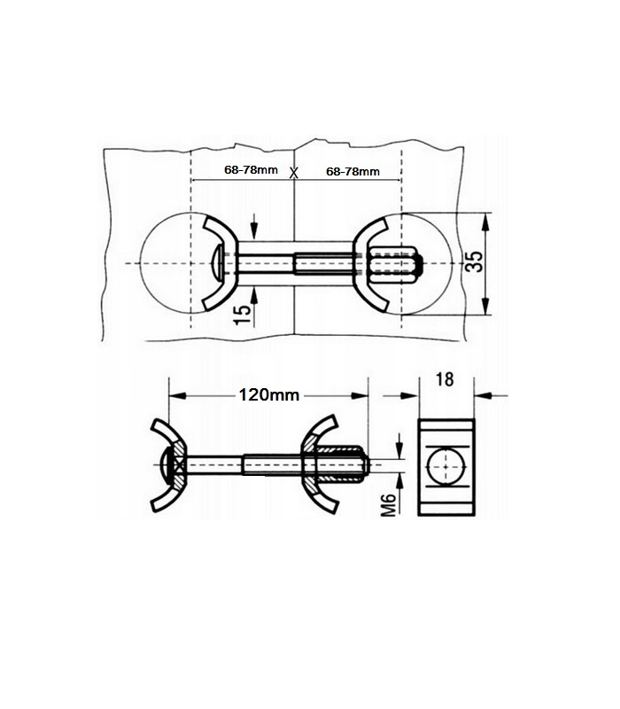 Złącze do blatów L-120mm