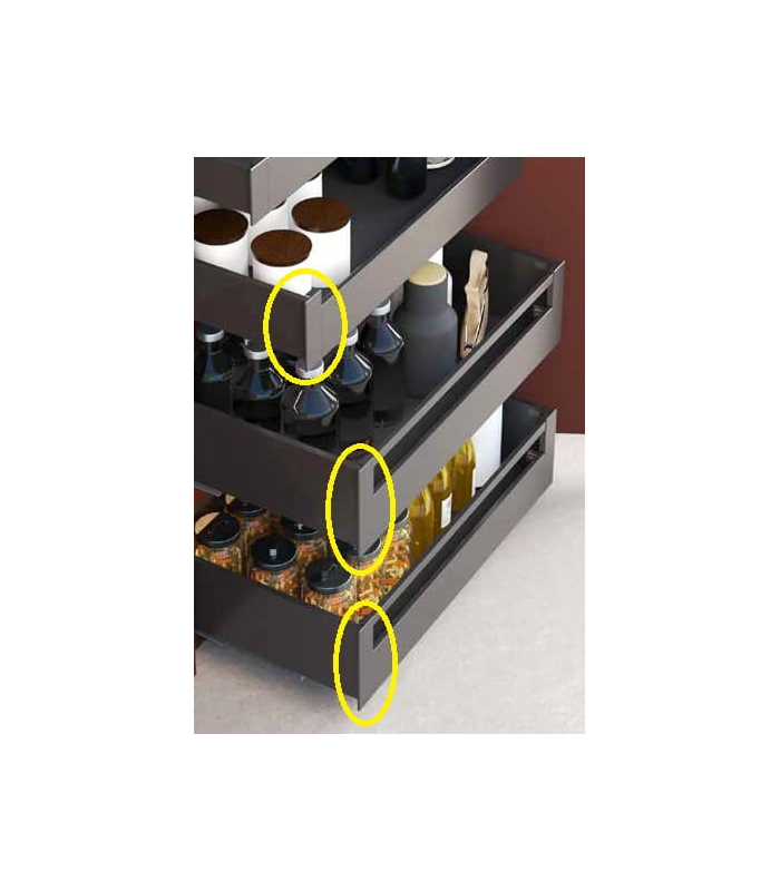 ULTRA BOX mocowanie wewnętrzne frontu H-199 metal lakier grafit