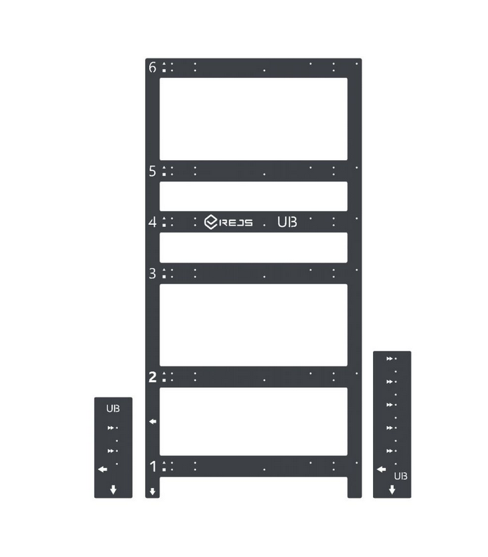 Zestaw szablonów montażowych ULTRA BOX/COMFORT SLIDE 30kg 3D (szablon do prowadnic + szablon do frontu) metal lakier grafit