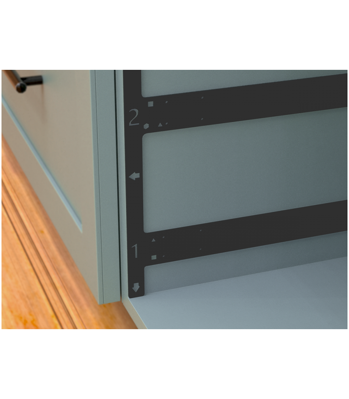 Zestaw szablonów montażowych ULTRA BOX/COMFORT SLIDE 30kg 3D (szablon do prowadnic + szablon do frontu) metal lakier grafit