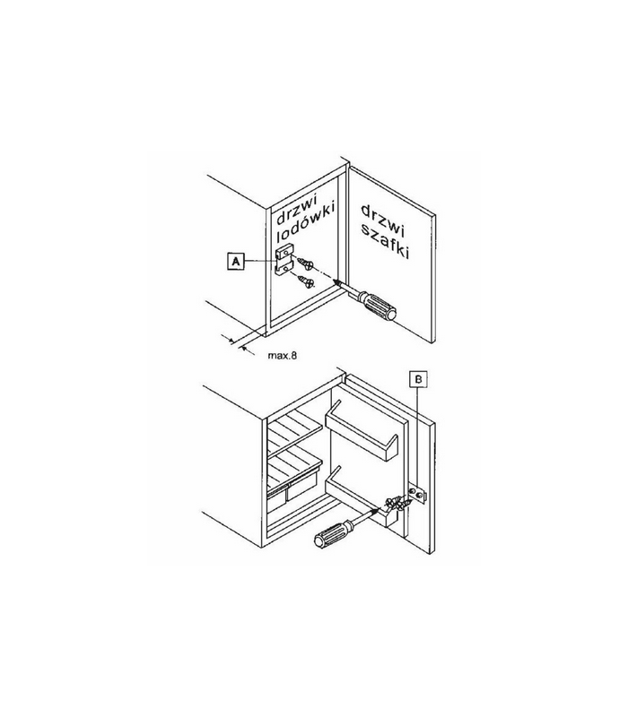 Zaczep lodówki tworzywo sztuczne biały