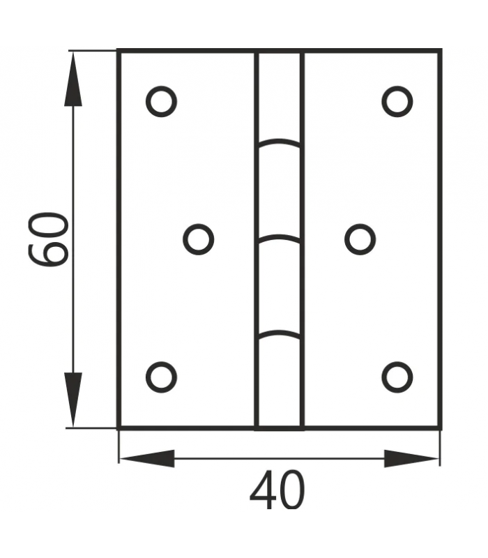 Zawias splatany 60mm