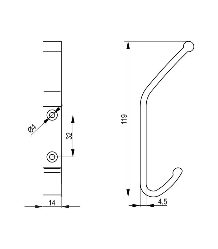 Wieszak WAL 01 aluminium C-0