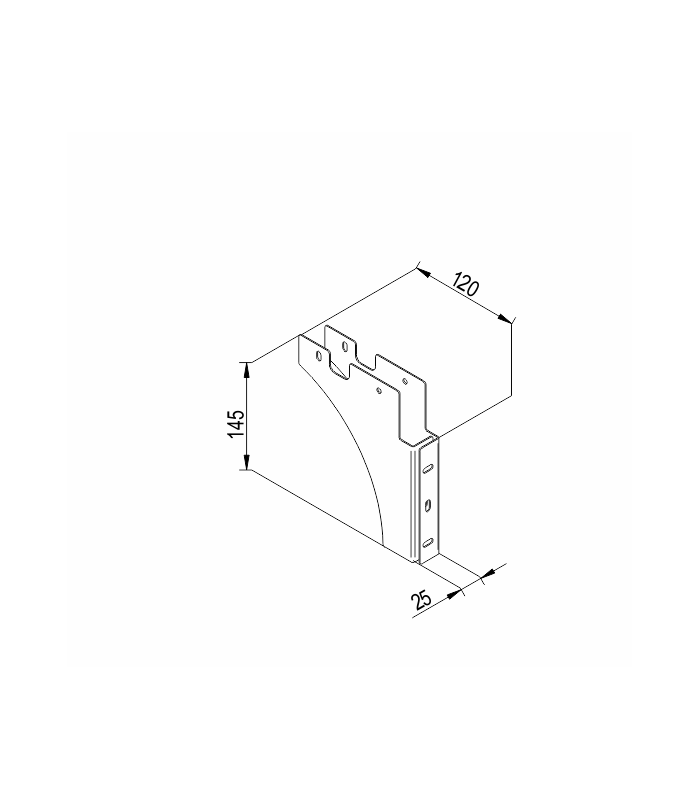 Zestaw montażowy do frontu do pojemników na odpady JC 601,602,603,604 metal ocynk biały
