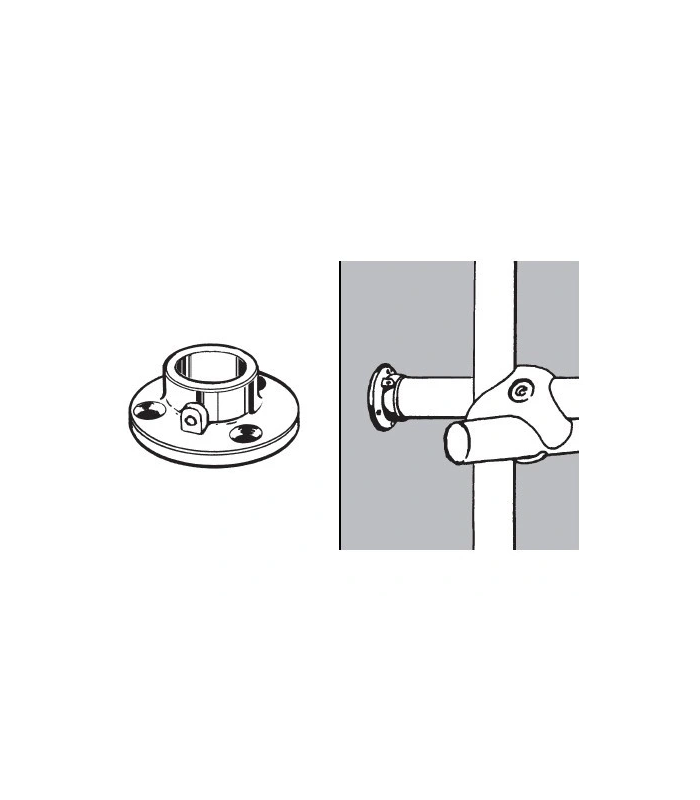 Rozetka fi 25 stalowa (chrom) 2szt
