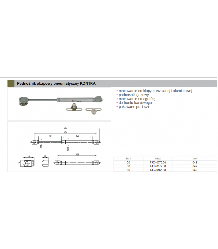 Podnośnik barkowy 60N TJ03.0577.08.049