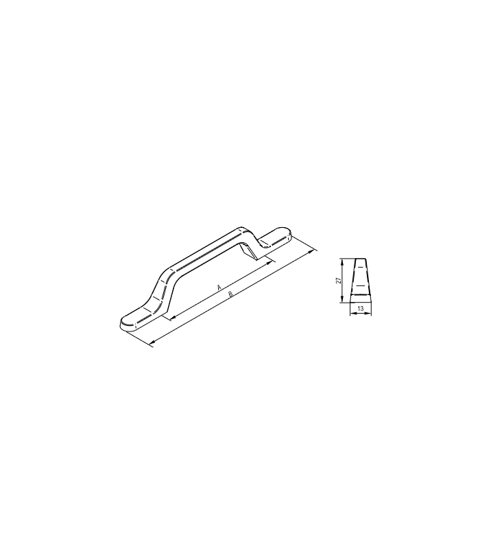 Uchwyt meblowy ASTER L-192 stal szczotkowana