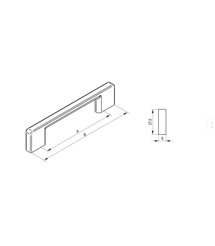 Uchwyt meblowy EASY L-160 stal szcztkowana