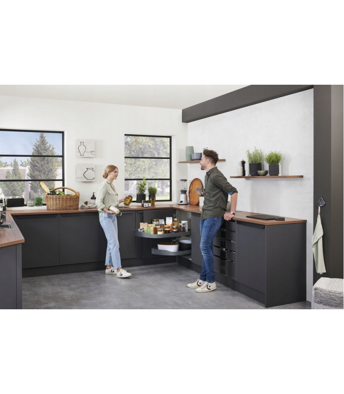 Półka narożna Trigon 450mm prawa antracyt