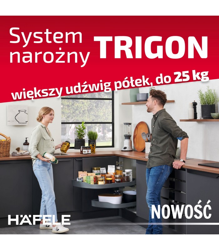 Półka narożna Trigon 450mm lewa antracyt