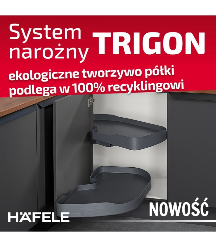 Półka narożna Trigon 450mm prawa biała