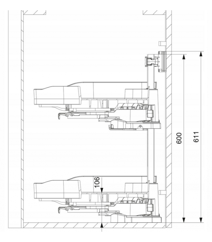 Półka narożna Trigon 450mm lewa biała