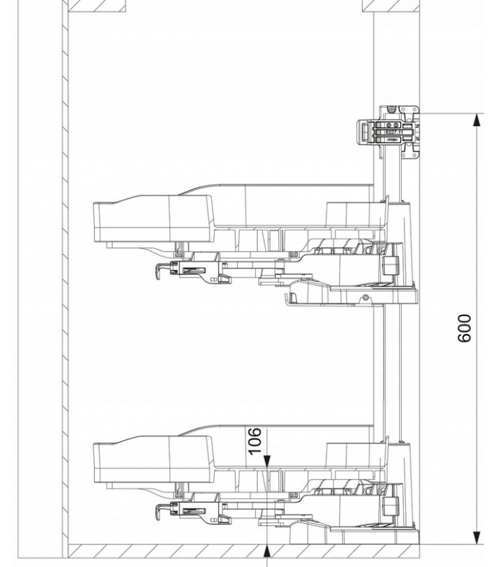 Półka narożna Trigon 450mm lewa biała
