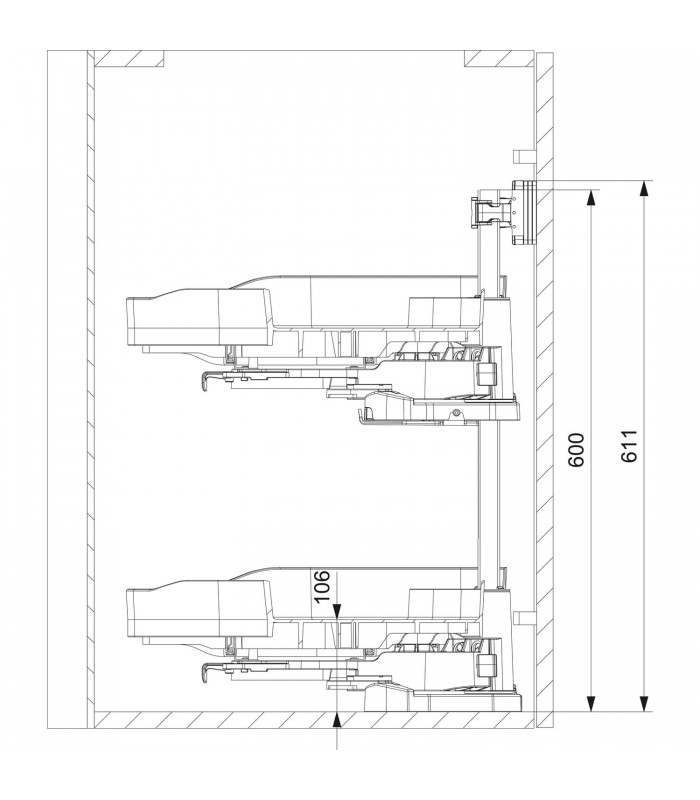 Półka narożna Trigon 500mm prawa antracyt