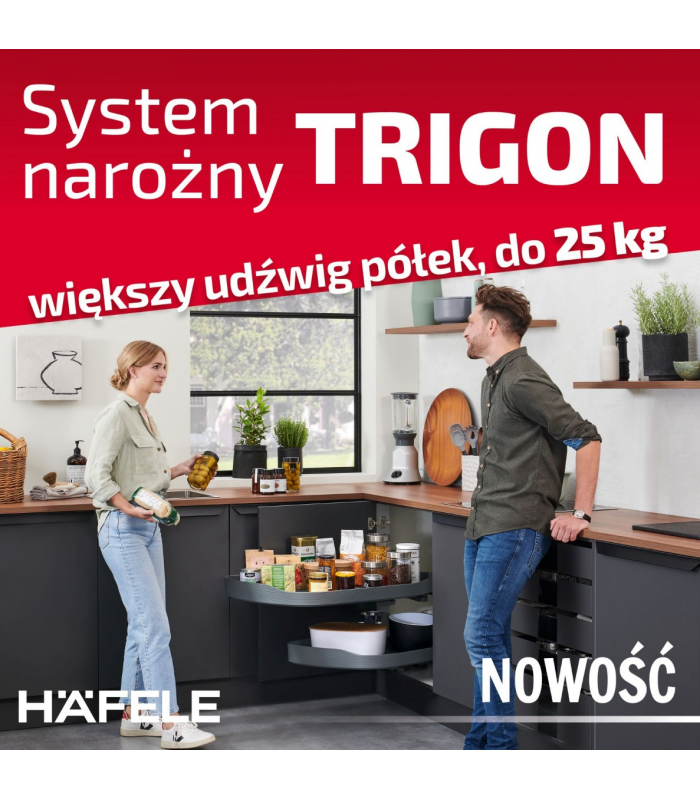 Półka narożna Trigon 500mm prawa biała