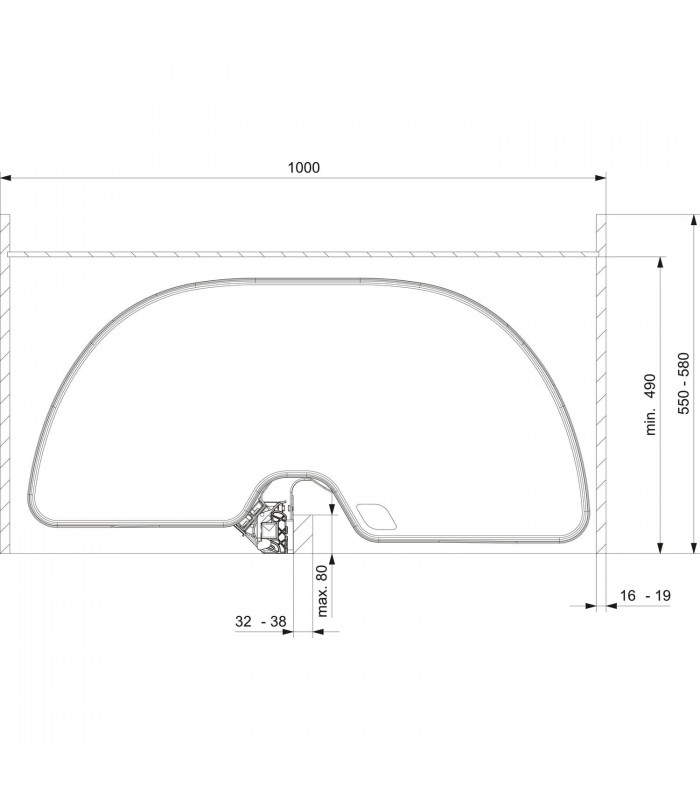 Półka narożna Trigon 500mm prawa biała