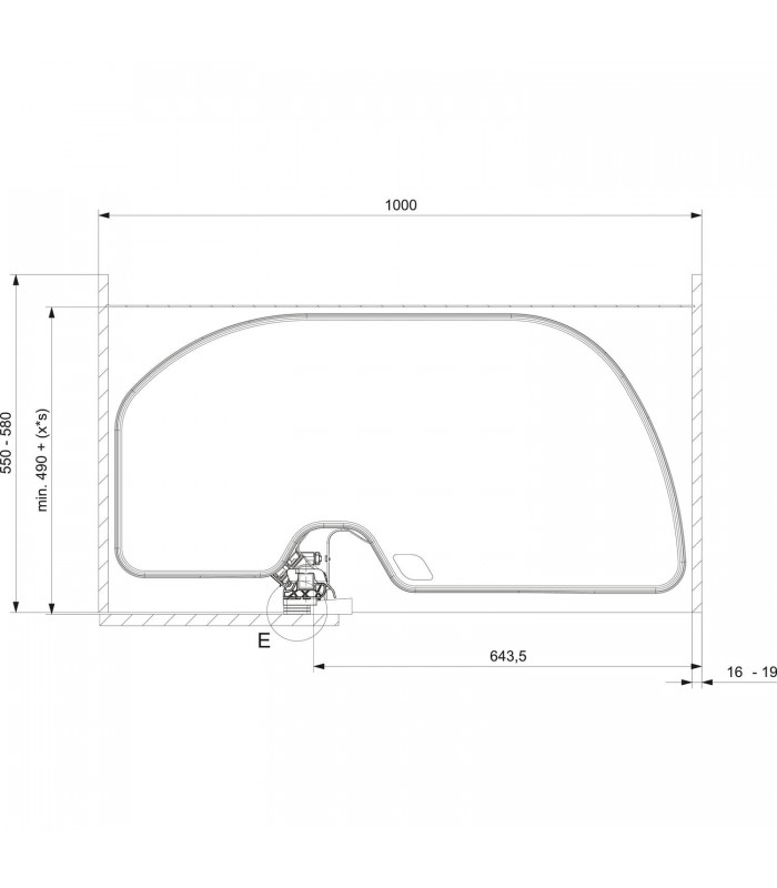 Półka narożna Trigon 600mm prawa antracyt