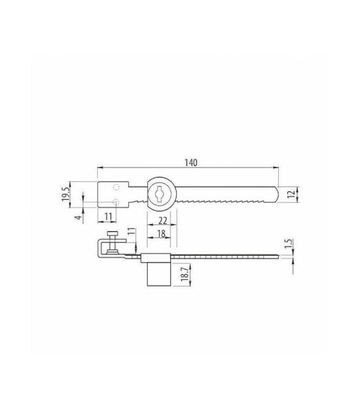 Zamek grzbietowy chrom 328