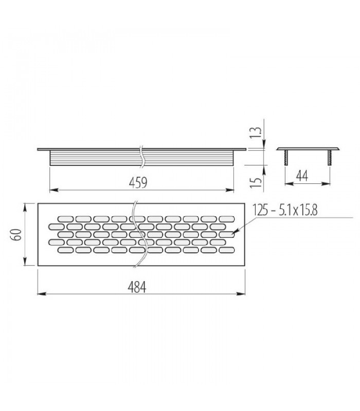 Kratka wentylacyjna 60x484 mała biała