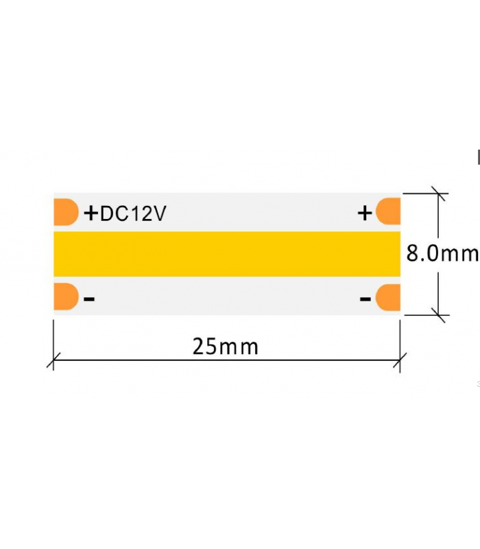 StrongLumio LED taśma 12V COB - 10W/m (480 LED/m) - 8mm - zimny biały 509067 - metr