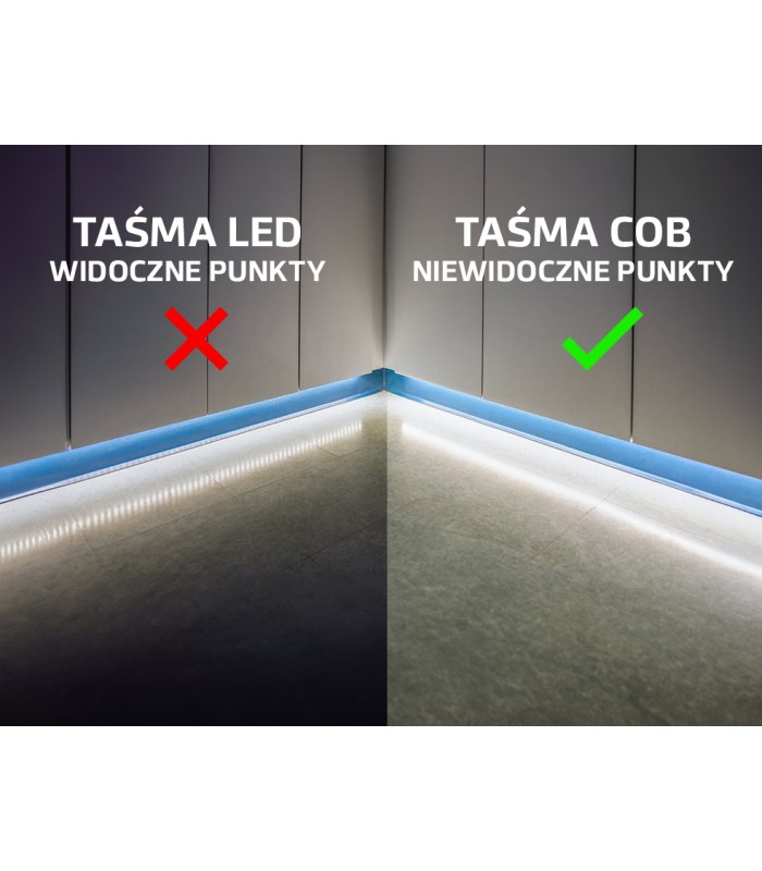 StrongLumio LED taśma 12V COB - 10W/m (480 LED/m) - 8mm - neutralny biały 509066 - metr