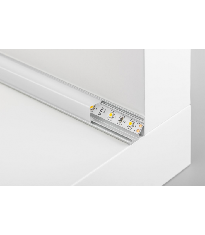 Profil aluminiowy LED kątowy-nakładany GLAX biały 2m