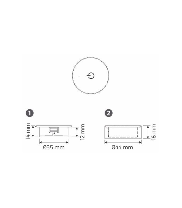 OLI wyłącznik dotykowy RF, zestaw 1 pkt (sterownik+sensor) 12-24V DC, max 8A, SENSOR BIAŁY
