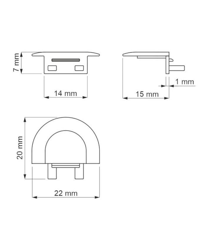 Zaślepka INLINE MINI XL, kolor biały, ver.2