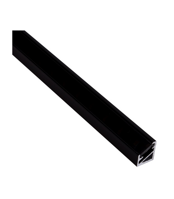 PROFIL TRILINE MINI 3M, KĄTOWY CZARNY , z wciśniętą osłonką CZARNĄ