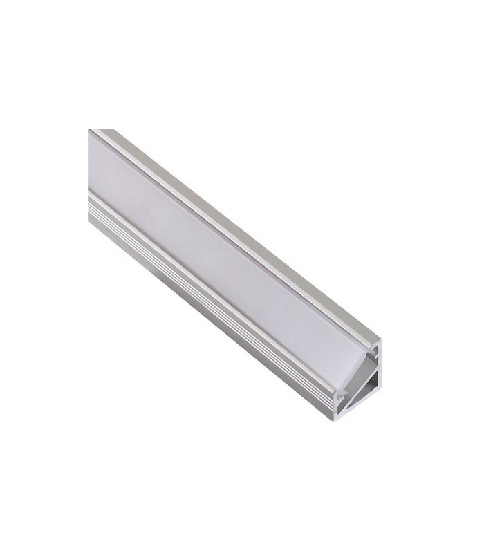 PROFIL TRILINE MINI 2M, KĄTOWY ALUMINIUM MLECZNY, z wciśniętą osłonką