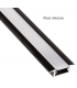 PROFIL INLINE MINI XL LED 3M, CZARNY WPUSZCZANY MLECZNY OSŁONKA WCISKANA