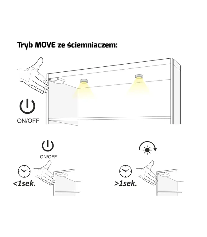 TEO, wyłącznik RF MOVE/DOOR ze ściemniaczem, CZARNY