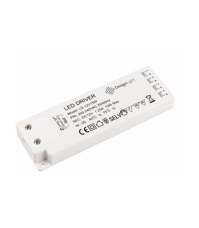 Zasilacz do LED model LD, 15W, 12VDC z 4 gniazdami mini