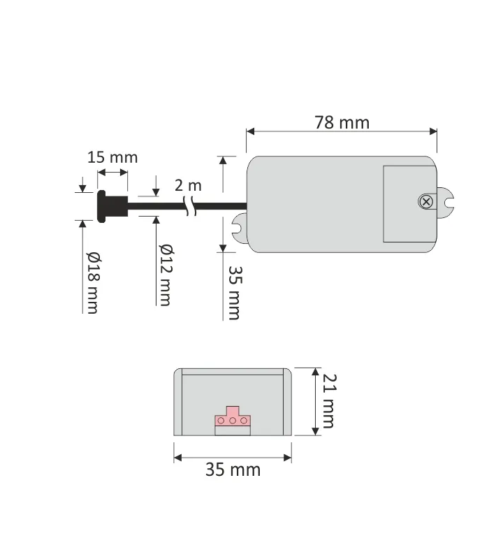 WYŁĄCZNIK ZBLIŻENIOWY bistabilny IR K1 500W