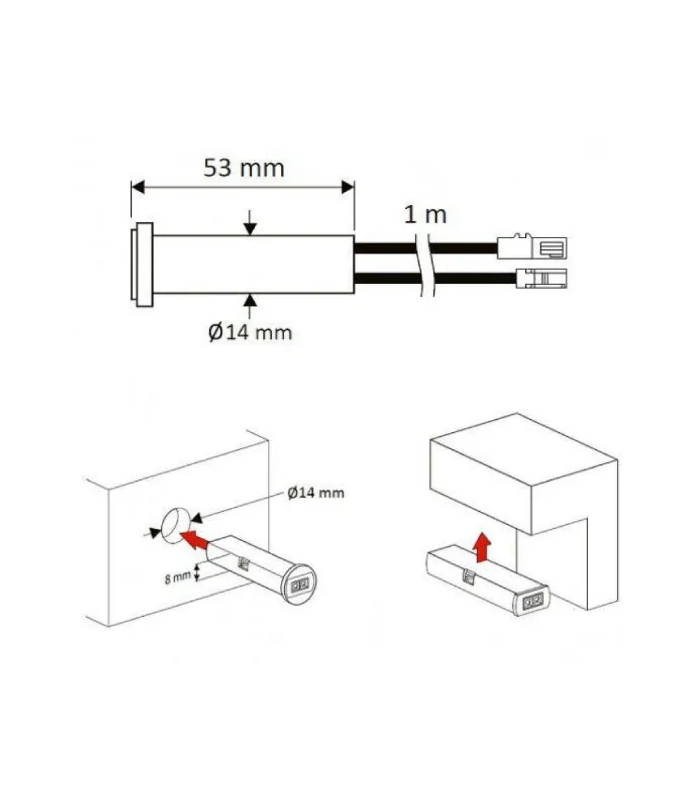 WYŁĄCZNIK IR UNIWERSALNY S01, 24W CZARNY 12/24V DC