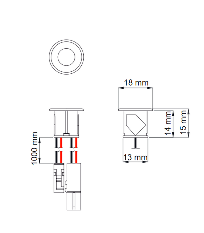 Wyłącznik W01 ze ściemniaczem CZARNY , 12VDC, 36W, przewody po 1m