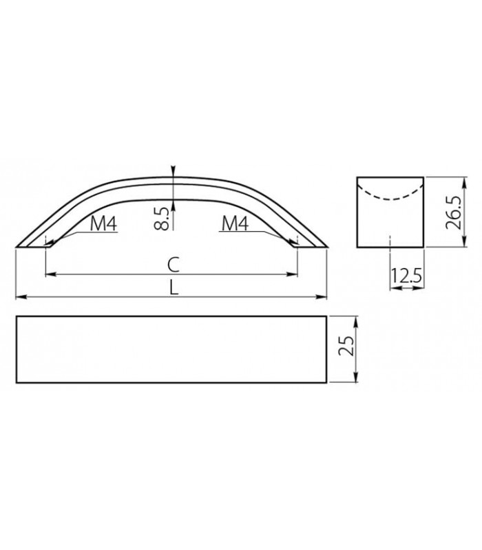 Uchwyt GTV-UA-00-337-256-05 aluminium