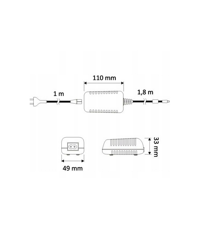 Zasilacz do LED PLD 38W, 12VDC, z wtyczką JACK