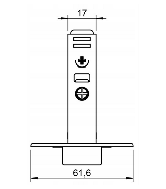 Zawias nakładany 311.04.248 + prowadnik z mimośrodem 311.70.610