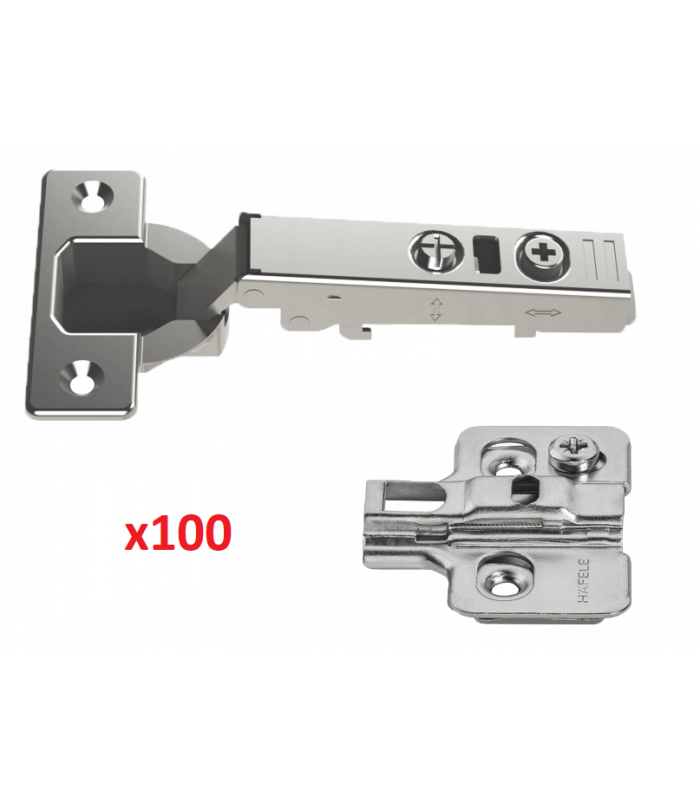 Zawias nakładany 311.04.248 - 100x + prowadnik z mimośrodem 311.70.610 - 100x