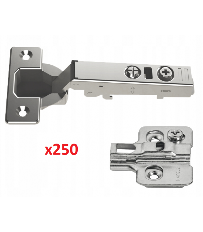 Zawias nakładany 311.04.248 - 250x + prowadnik z mimośrodem 311.70.610 - 250x