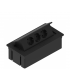 ELEKTRIMA KWADRO Przedłużacz biurkowy wpuszczany prostokątny 3x gniazdo uziemienie, metal/tworzywo czarny