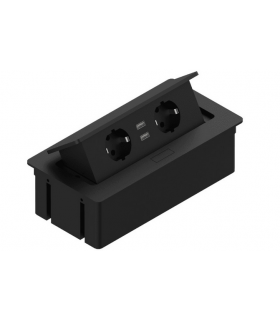 elektrima-kwadro-przedluzacz-biurkowy-wpuszczany-prostokatny-2x-gniazdo-uziemienie-2xusb-21a-5v-metaltworzywo-czarny