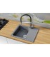 Zlewozmywak granitowy ALAROS, 585x490mm (zestaw: zlew,syfon przyścienny klasyczny/syfon automatyczny przyścienny)
