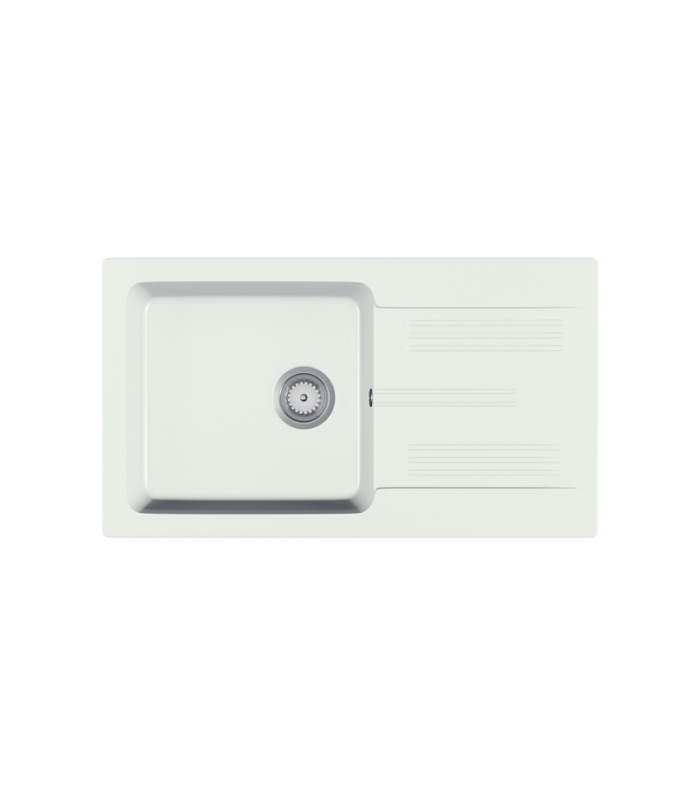 Zlewozmywak granitowy LANEO, 775x435mm (zestaw: zlew,syfon przyścienny klasyczny/syfon automatyczny przyścienny)
