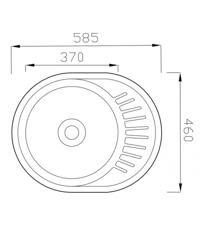 Zlewozmywak granitowy LATIS, 680x460mm (zestaw: zlew,syfon przyścienny klasyczny/syfon automatyczny przyścienny)