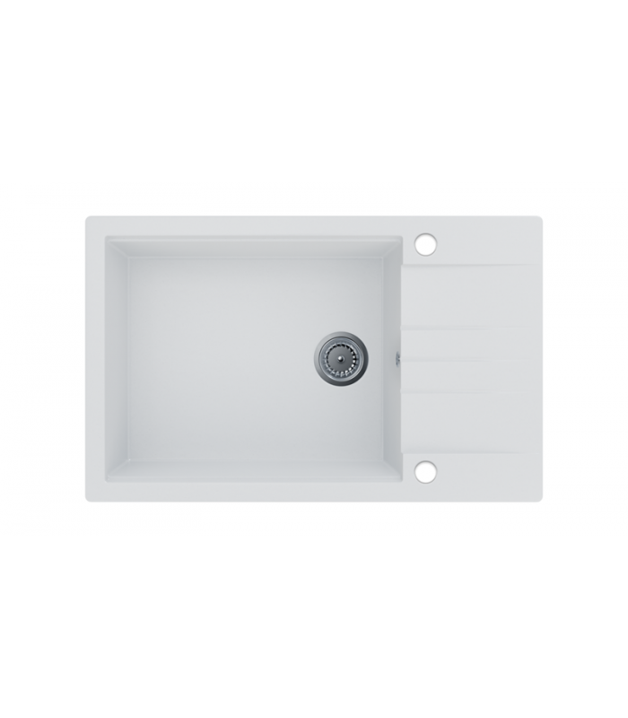 Zlewozmywak granitowy LIMA, 800x500mm (zestaw: zlew,syfon przyścienny klasyczny/syfon automatyczny przyścienny)