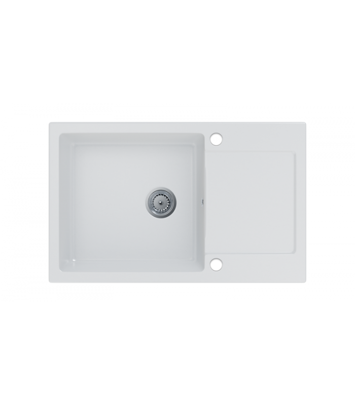 Zlewozmywak granitowy LOJA, 800x500mm (zestaw: zlew,syfon przyścienny klasyczny/syfon automatyczny przyścienny)